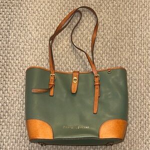 Dooney & Bourke Forest Green and Tan Tote